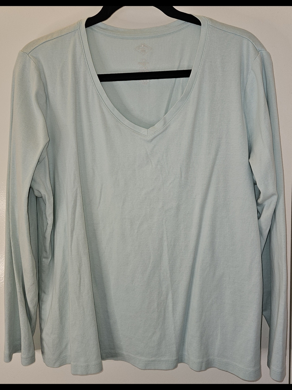St. John's Bay Women's Long Sleeve V-Neck Top in Dusty Pink - Picture 2 of 3
